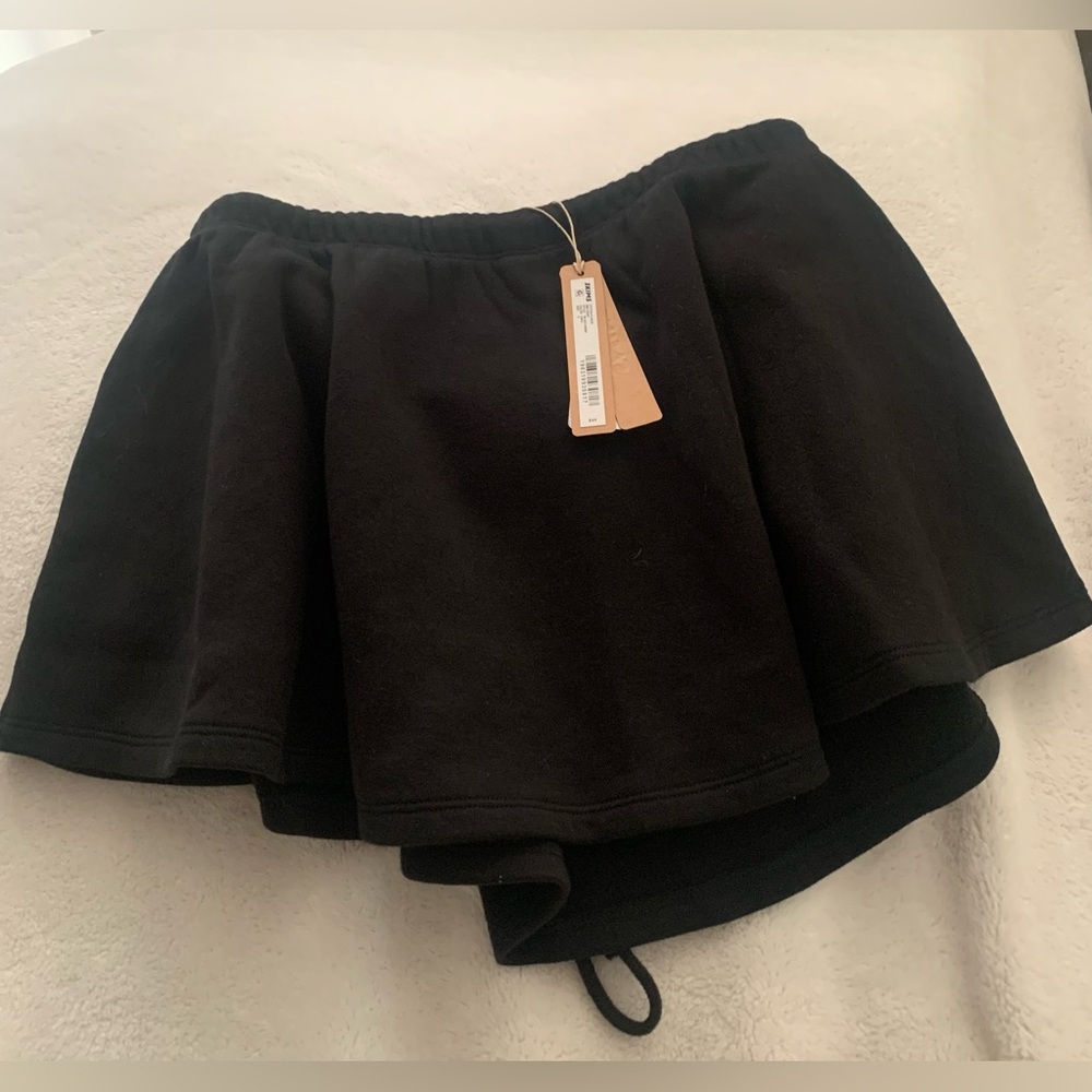 SKIMS Black Cotton Fleece Mini Skirt Onyx Small BNWT - Picture 9 of 11